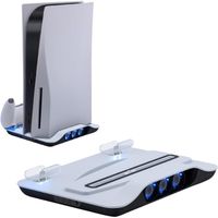 Support PS5 avec Ventilateur de Refroidissement à 3 Vitesses Chargeur Manette PS5 Station de Recharge Verticale Avec 2 Ports USB