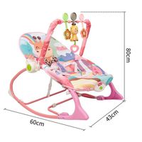 Chaise à bascule pour bébé,tissu agréable pour la peau et éponge douce,transat,assise confortable,rose,80 x 60 x 43 cm