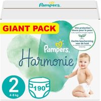 PAMPERS HARMONIE TAILLE 2 190 COUCHES (4-8 KG)
