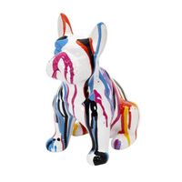 Statuette Bulldog Céramique 20 cm - Élégance Contemporaine pour une Déco Unique - Moderne, Colorée et Élégante
