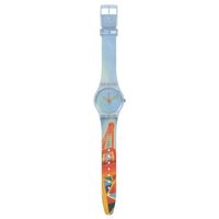 Bracelet silicone / plastique femme - SWATCH - Montre Swatch Eiffel Tower By Robert Delaunay - Couleur de la matière:Bleu
