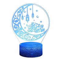 Islam Eid Ramadan lumière LED, lampe de lune 3d avec toucher 16 couleurs, cadeaux Moubarak pour la décoration intérieure, croya N°7