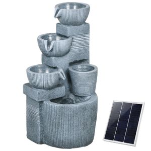 Fontaine Extérieure Relaxdays - Design Vintage Avec Robinet Et Bac - 77 Cm - Marron - Pour Jardin Ou Terrasse
