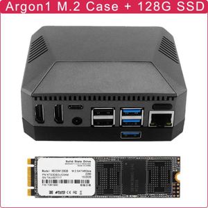 CARTE MÈRE avec 128g SSD - Raspberry Pi 4 Argon M.2, Boîtier 
