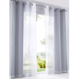 Rideaux Voilages Gris Perle Oeillet Cdiscount