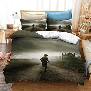 The Walking Dead Avec Housse De Couette Ensemble De Literie 3PCS Housse de Couette Taie d'oreiller UK/EU Taille