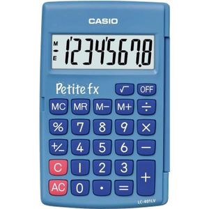 CALCULATRICE CASIO Petite FX bleue. Calculatrice adapté au primaire LC-401LV-BU.