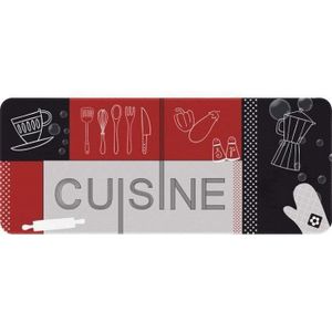 TAPIS DE CUISINE Tapis de cuisine - 50x120 cm - Cuisine - rouge et 