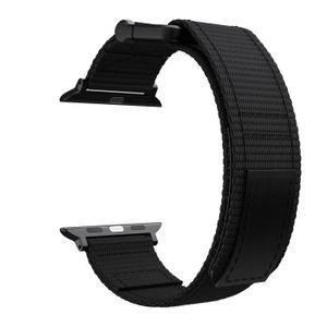 BRACELET MONTRE CONNEC. Bracelet de Montre Velcro Compatible Apple Watch 12345 Génération 38/44MM Noir