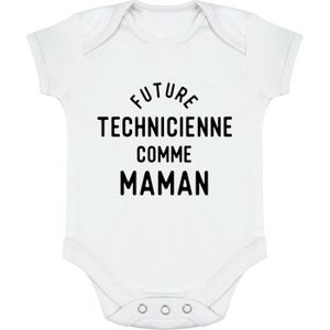 BODY body bébé | Cadeau imprimé en France | 100% coton | Future technicienne comme maman