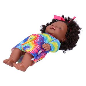 Fydun Poupée bébé reborn réaliste Poupée Bébé Renaissance 30cm Poupée Fille  Noire Africaine Cheveux Bouclés Jouet Réaliste