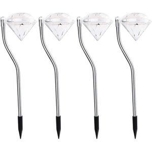 BALISE - BORNE SOLAIRE  Lumières Solaires LED pour Jardin Patio - Blanc - YIKXIULF - 4 Pcs