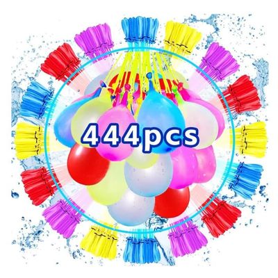 Ballons D’eau Auto-fermants 444 Pièces – Kit De Bombes à Eau Avec Support De Remplissage Rapide – Pour Piscine, Plage, Jeux D’été En Extérieur – Fermeture Automatique Sans Nœud