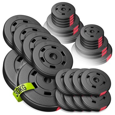 Homcom Ensemble D'haltères 20 Kg 2 En 1 Avec 8 Barres De