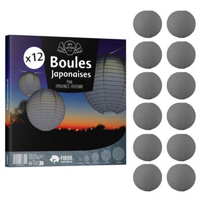 Lot de 4 lampions ronds en papier blanc - Diamètre : 30 cm - Pour fête, jardin, mariage