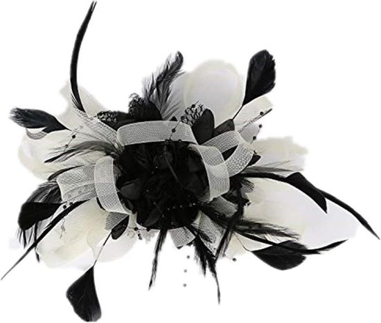 Bibi Rose Poudré à Plumes Pour Femme - Pince Et Bandeau Interchangeables, Idéal Mariage, Garden-party, Courses