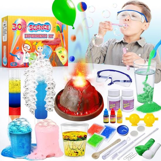 Kit Scientifique 30 Expériences JOPSHEEN – Volcan, Boule Rebondissante, Chimie – Cadeau STEM Garçon Fille