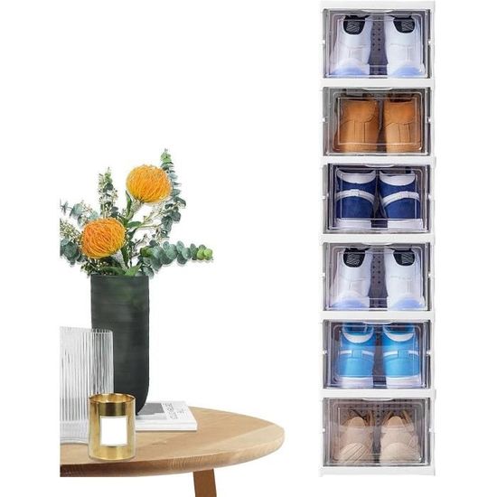 Pack De 6 Bacs De Rangement Akro-Mils Jaunes 11 Pouces - Empilables, Résistants - Pour Garage, Atelier