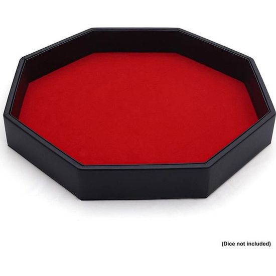 SIQUK Plateau Dés à Double Face, Hexagone Pliable En Cuir PU Et Porte-dés En Velours Bordeaux Pour Donjons Et Dragons DGD Dice Et Autres Jeux De Table