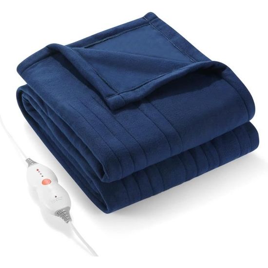 Couverture Chauffante électrique XL 180x150 Cm - 9 Niveaux De Chaleur, éteinte Auto 3h, Lavable En Machine