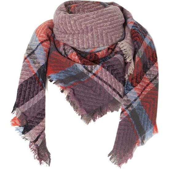 Écharpe Femme Triangle Imprimé Pissenlit - 165x90 Cm En Coton/polyester - Chaud Et Chic Pour Automne/hiver