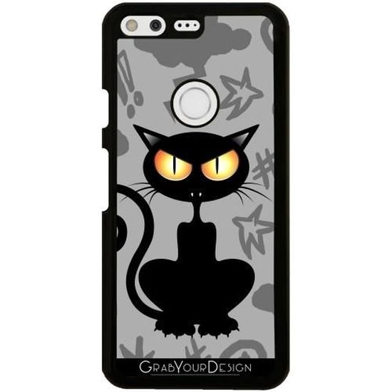 Coque Pour Google Pixel Colere Dessin Anime Chat Noir Whx Cdiscount Telephonie
