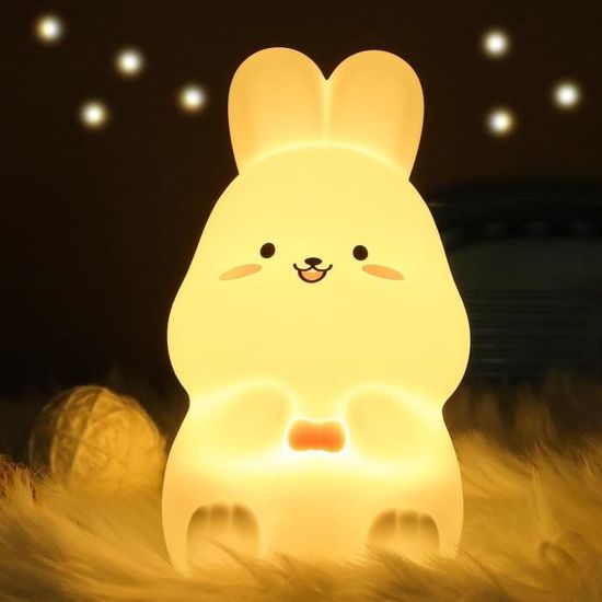 Veilleuse Chiot En Silicone - LED Rechargeable USB, Timer 20 Min, Lumière Chaude - Pour Chambre Enfant