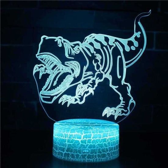 3D led Veilleuse 7 Couleurs + Usb Touch + télécommande Lampe de table bureau Cadeau Enfant dinosaure Noël créatif lampe de table 10