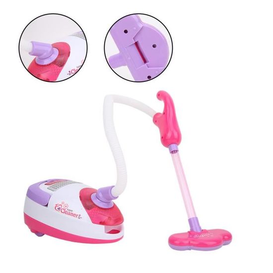 Chariot De Nettoyage Jouet Pour Enfants - Aspirateur Et Accessoires Rose - Jeu D'imitation Ménage - Fille