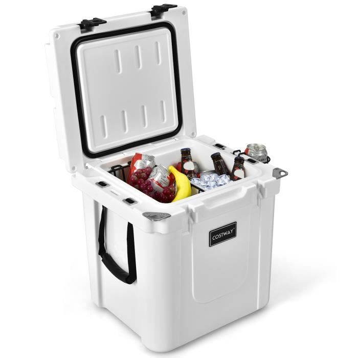 COSTWAY Glacière Électrique Portable 26L Chaud-froid 12V/220V-240V avec Poignée pour Voiture, Camping Classe énergétique A++