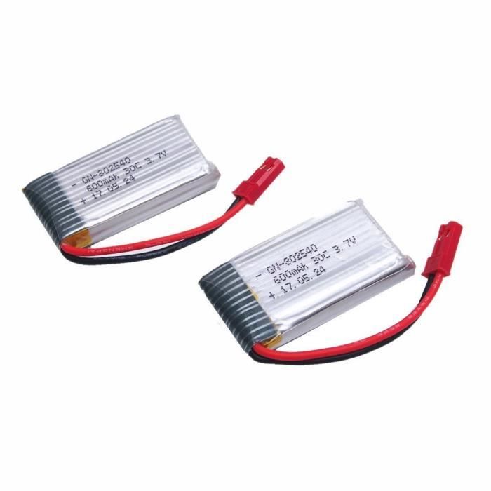 YUNIQUE FRANCE 2 PIECES 3.7V 600mAh Batterie Li-po avec Prise JST pour JXD 509G RC Quadcopter Drone