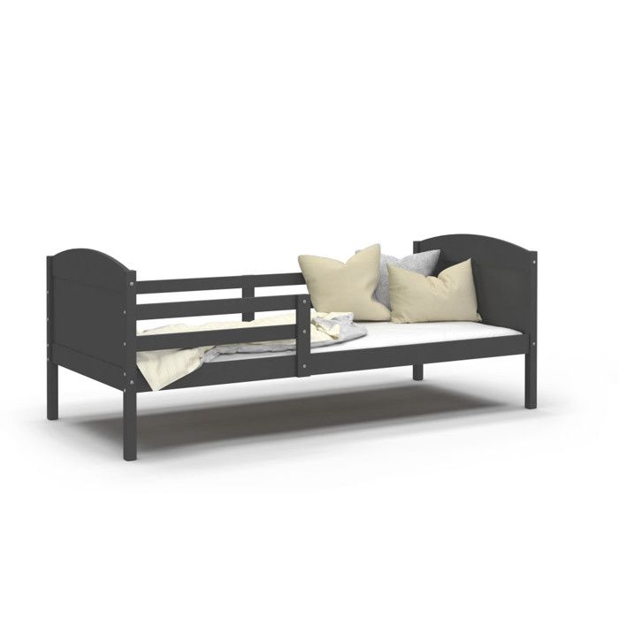 LIT ENFANT MATI 90x190 GRIS GRIS Livré avec sommier.