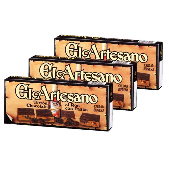 Lot 3x Touron chocolat rhum raisins - 200g