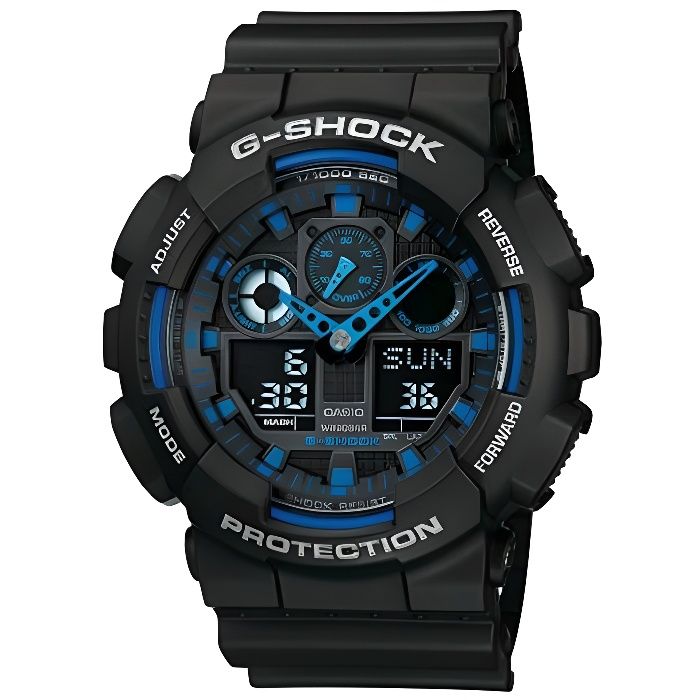 Casio G-SHOCK Homme Analogique-Digital Quartz Montre avec Bracelet en Résine GA-100-1A2ER GA-100-1A2ER