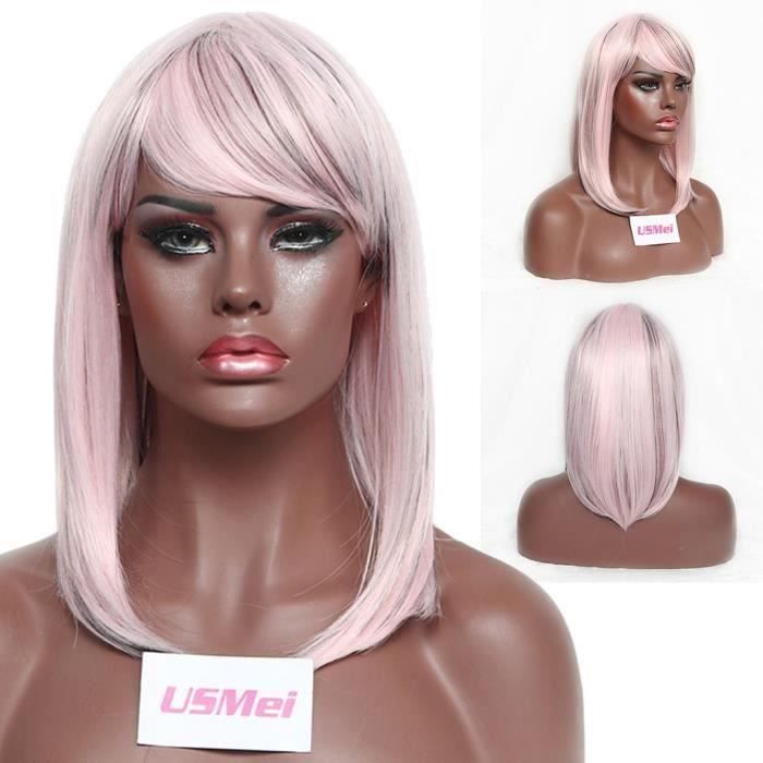 Perruque Mix Lubricious Bobo Wig Head Covers Inclined Bang To Buckle Inside Long WigZHL81228521A_SAN2268 Ve97529
