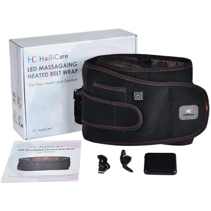CEINTURE DE FORCE jaspenybow Ceinture Chauffante Lombaire Eacutelectrique avec Batterie ExterneCeinture Chauffante Dos Et Abd236