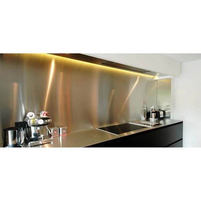 Credence Inox Brossé - H 20 cm x L 100 cm-Fond de hotte