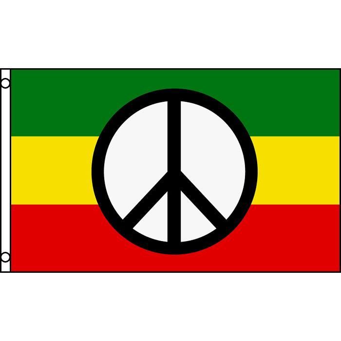 Drapeau Paix Rasta 150x90cm - Bob Marley Haute ...