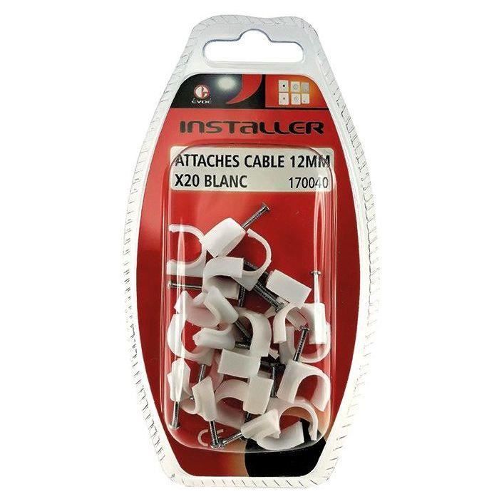 Attaches câble 12mm x 20pièces blanc