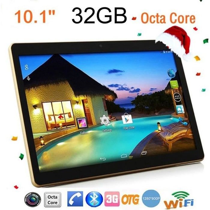 10.1'' tablette pc bluetooth 2 + 32Go double carte double veille double caméra téléphone wifi
