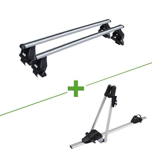 Pack barres et porte vélo MBO Tema alu + Asso pour Opel Corsa D 3 portes - 3664110895405