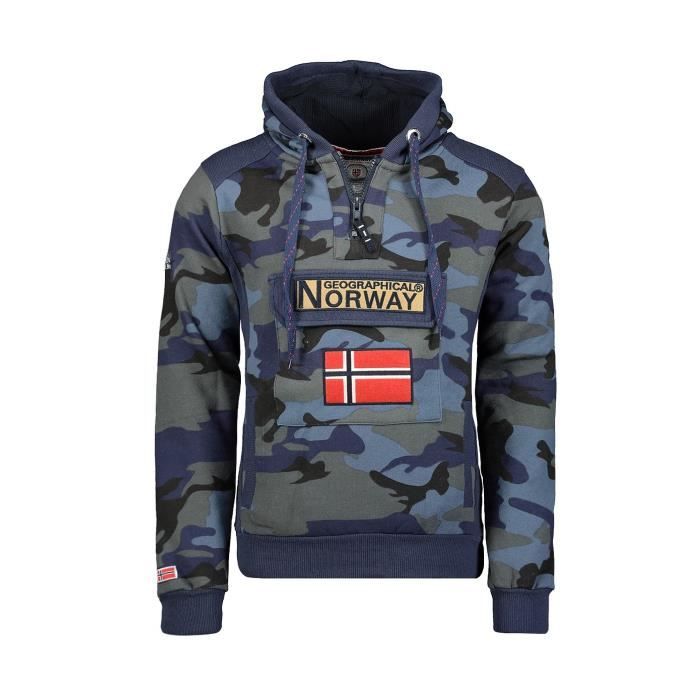Sweat Homme Geographical Norway Gymclass Camo New Bleu