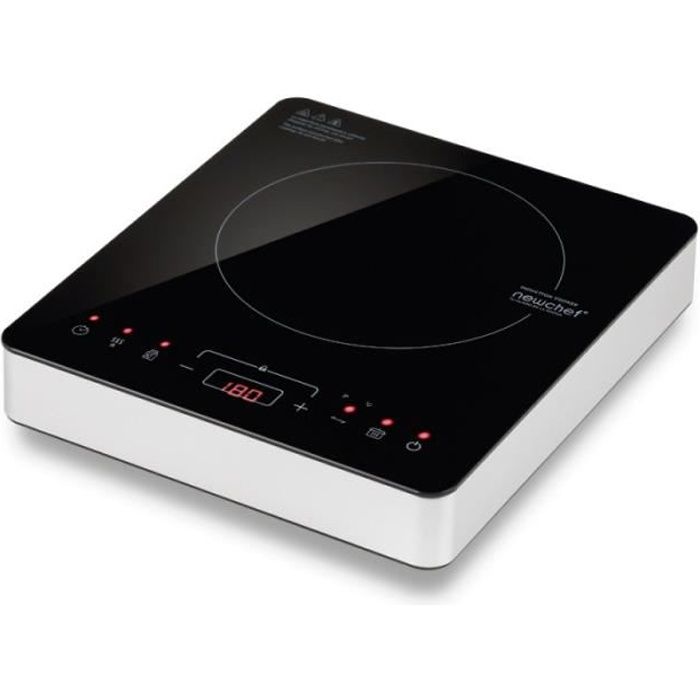 NEWCHEF-Plaque à induction portable Go2000 (2000W) 10 puissances, 3 programmes préconfigurés et écran LED électrique avec Temp