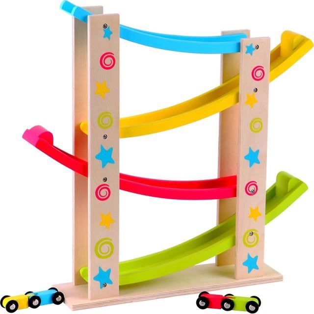 Descente Voiture en Bois Zip Zap coloré Etoile