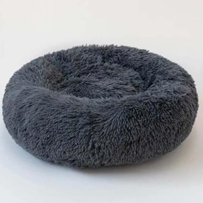 70 cm Nid chien chat lit rond super doux en peluche lit pour animaux de compagnie hiver chaud couchage coussin - gris