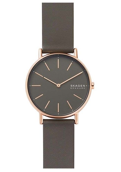 Skagen Femmes Analogique Quartz Montre avec Bracelet en Cuir véritable SKW2794 7564