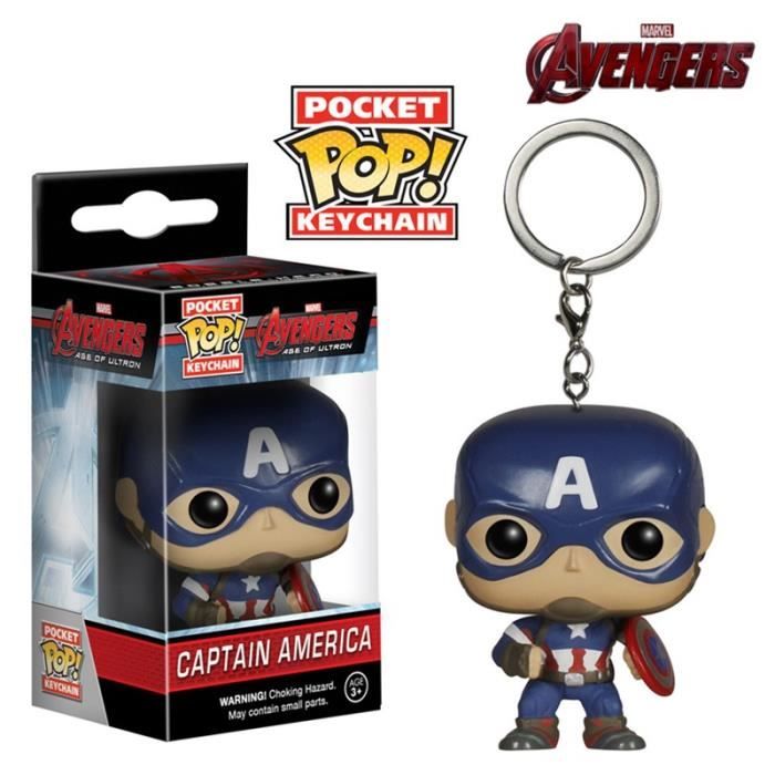 Porte Clé Marvel Avengers - Captain America Pop 4cm - - Porte Clé Marvel Avengers
