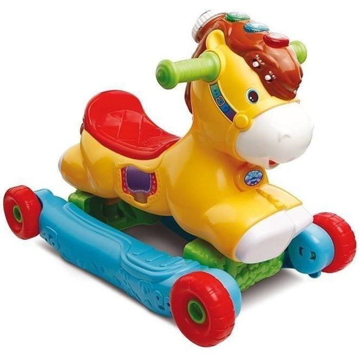 VTECH BABY - Porteur à Bascule - P'Tit Galop, Mon Poney Basculo 2en1 - Parlant et Lumineux - Multicolore