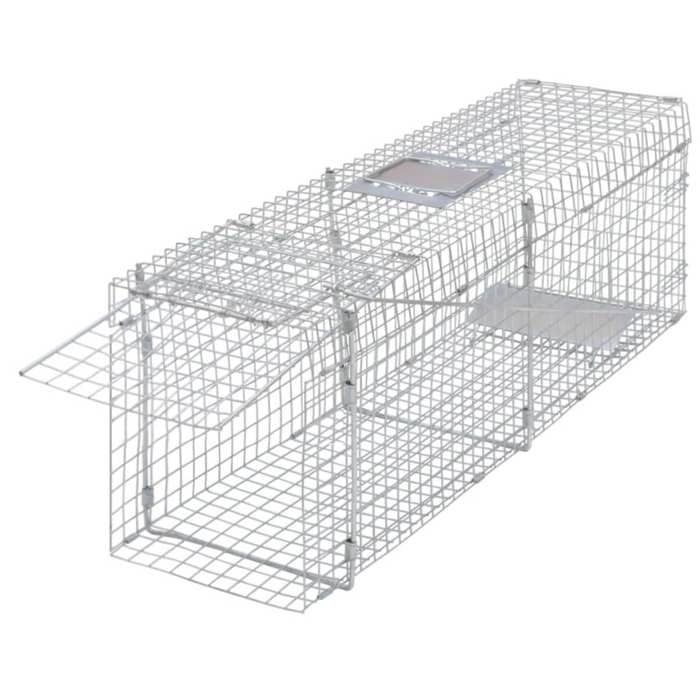 vidaXL Piège à animaux galvanisé 100 cm habitats et cages pour petits animaux piège à animaux cage à rats 170238