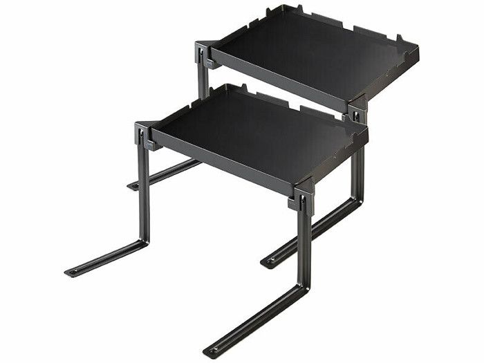 Tablettes de lit pliables - Carlo Milano - Noir - Antidérapantes - Rangement intégré - 3 kg max Tablettes de lit pliables - Carlo Milano - Noir - Antidérapantes - Rangement intégré - 3 kg max